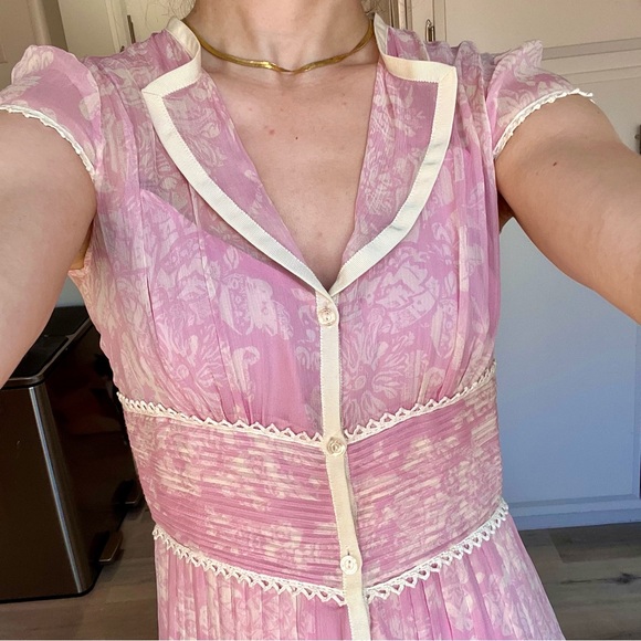 Vintage Kay Unger Pink Silk Tea Dress - Picture 5 of 12